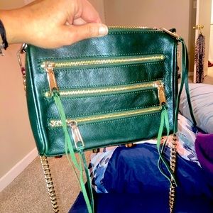 Rebecca Minkoff Green Crossbody with Woven Chain